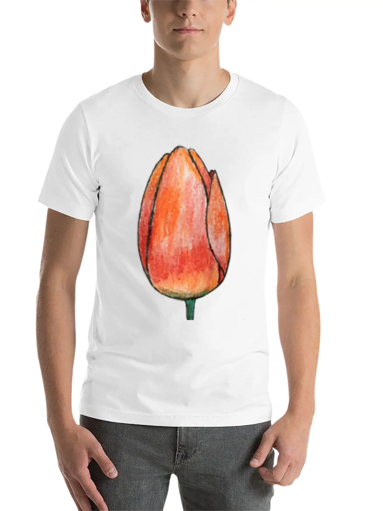Draw A Tulip Stylish Everyday T-Shirt – Unisex Basic Cotton Tee