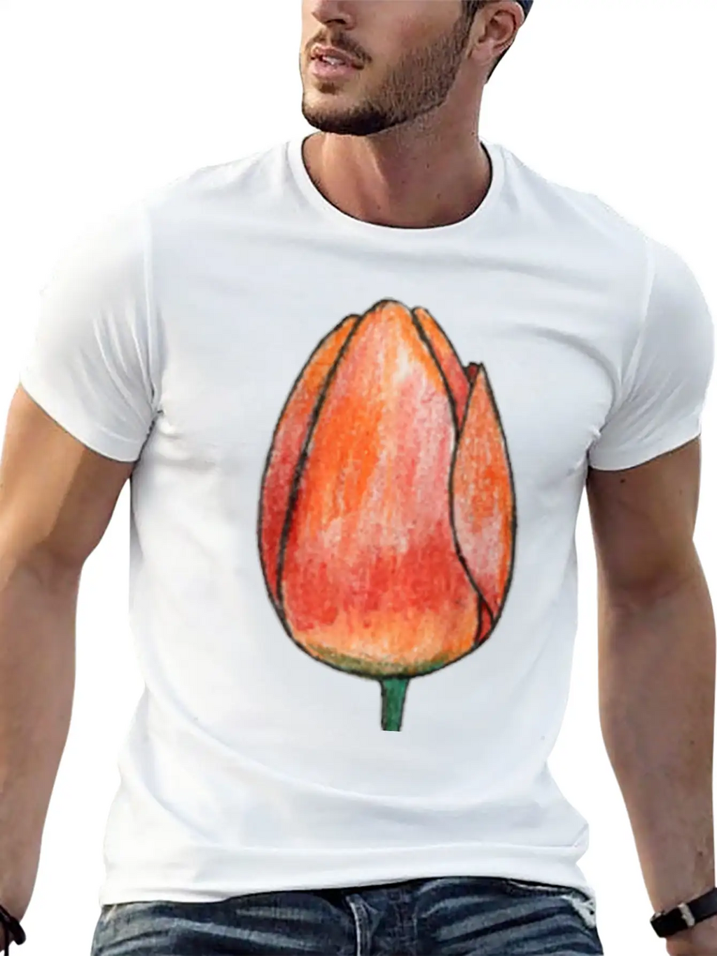 Draw A Tulip Stylish Everyday T-Shirt – Unisex Basic Cotton Tee