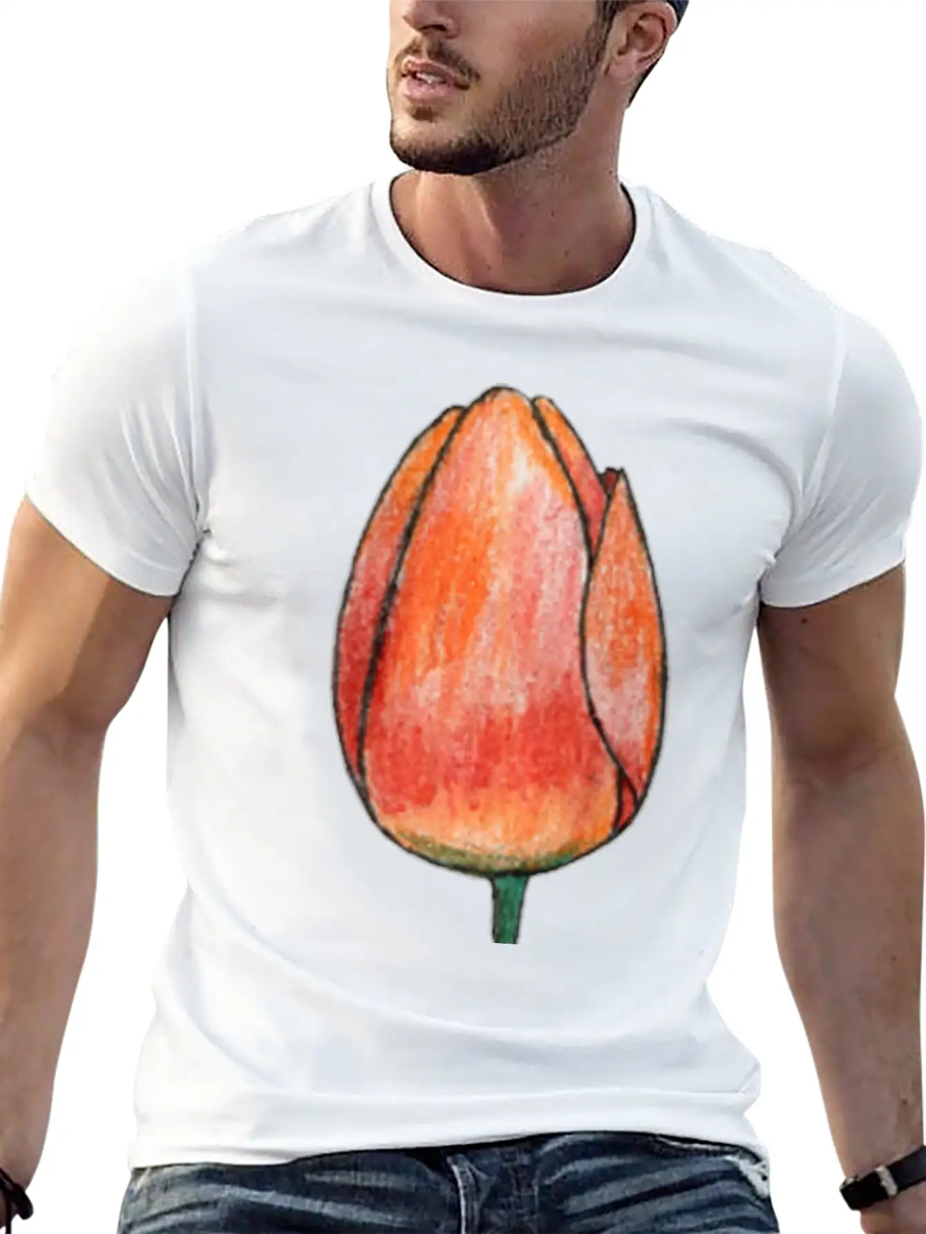 Draw A Tulip Stylish Everyday T-Shirt – Unisex Basic Cotton Tee