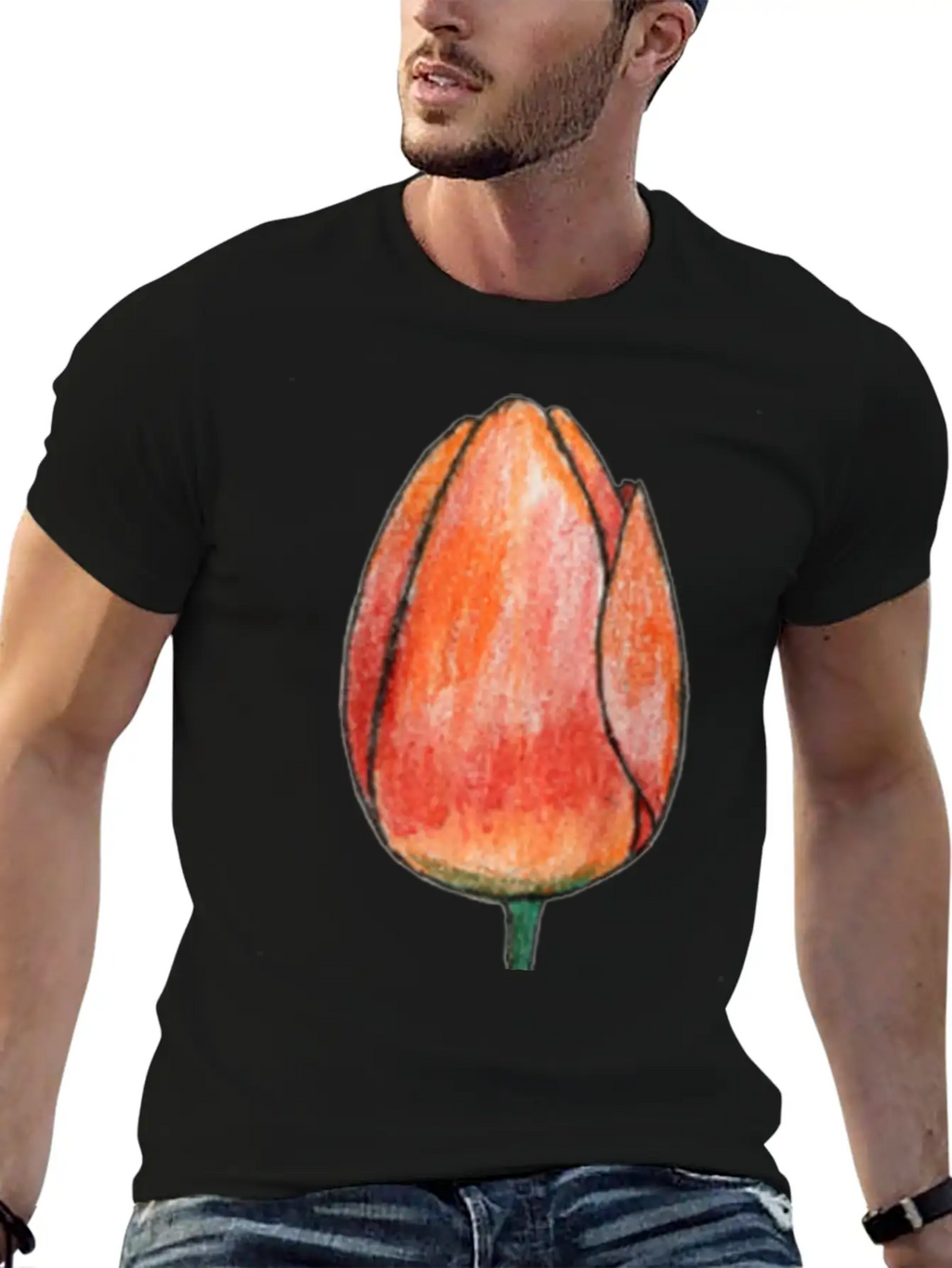 Draw A Tulip Stylish Everyday T-Shirt – Unisex Basic Cotton Tee