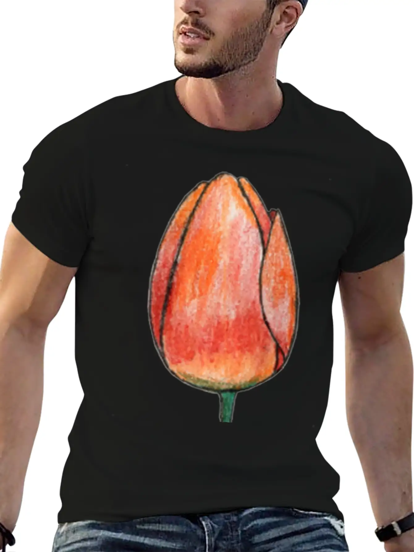 Draw A Tulip Stylish Everyday T-Shirt – Unisex Basic Cotton Tee