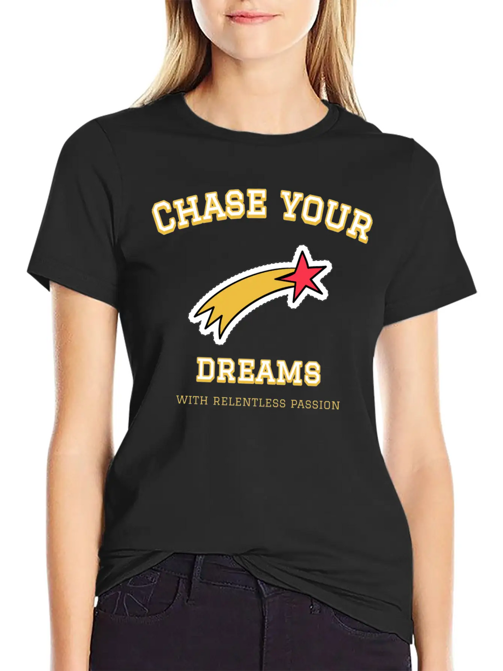 Dream Chase; Creative Motivation Quote T-shirt Unisex Casual T-Shirt – Clean Design For Daily Comfort
