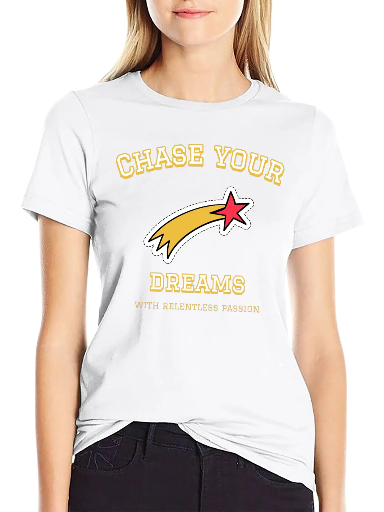 Dream Chase; Creative Motivation Quote T-shirt Unisex Casual T-Shirt – Clean Design For Daily Comfort
