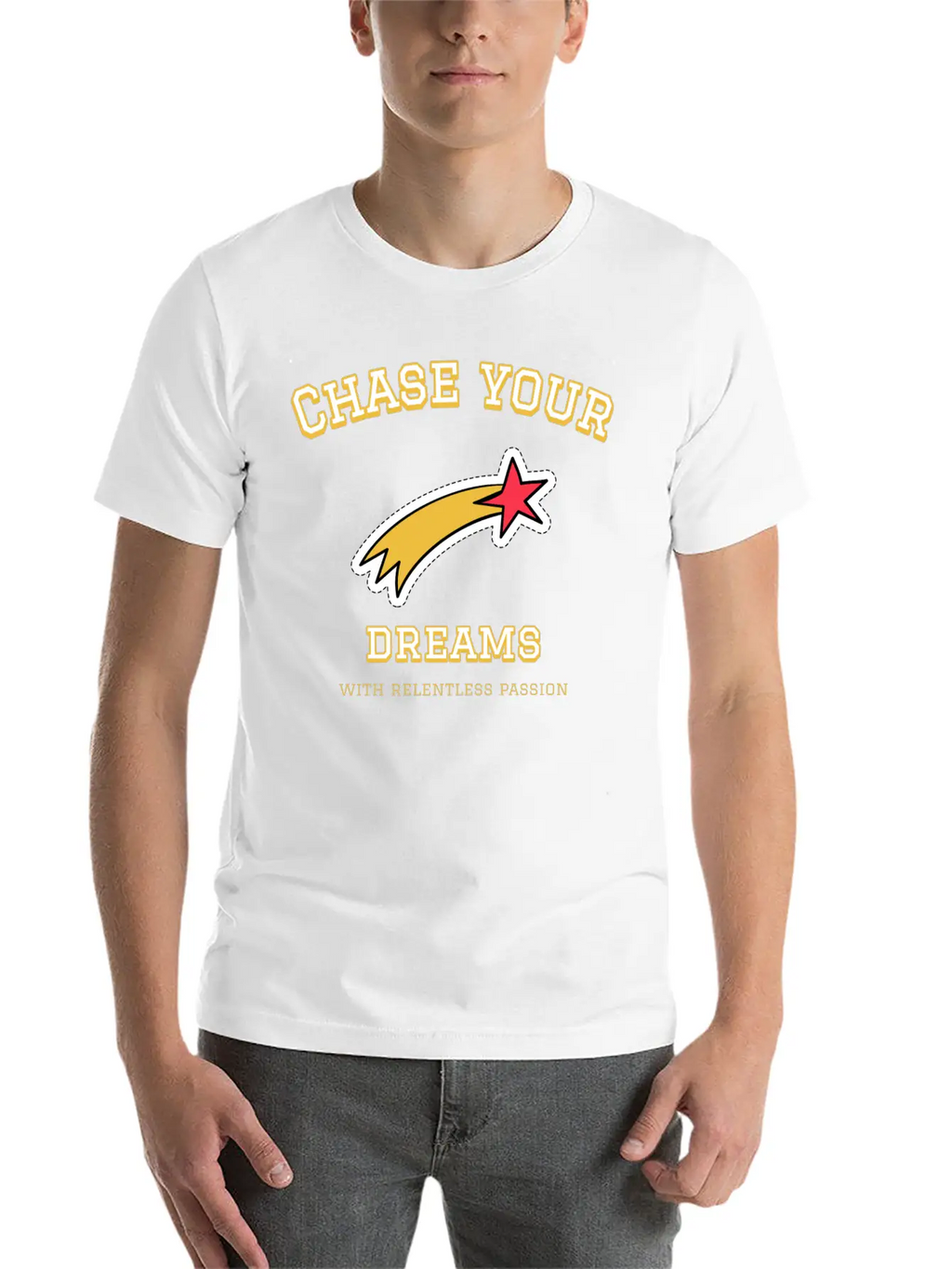 Dream Chase; Creative Motivation Quote T-shirt Unisex Casual T-Shirt – Clean Design For Daily Comfort