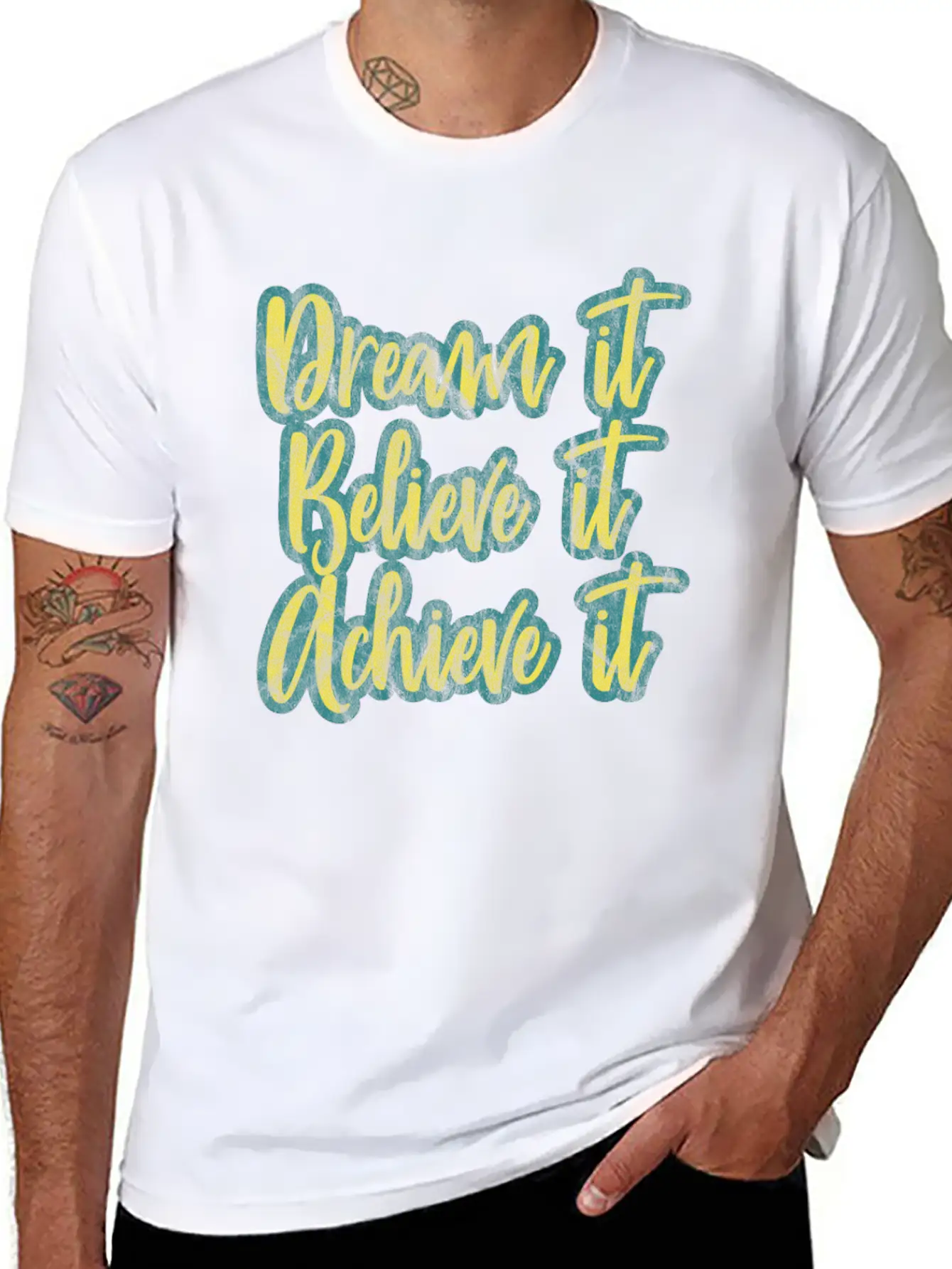 Dream It, Believe It, Achieve It! Basic Graphic T-Shirt – Daily Comfort In Soft Cotton