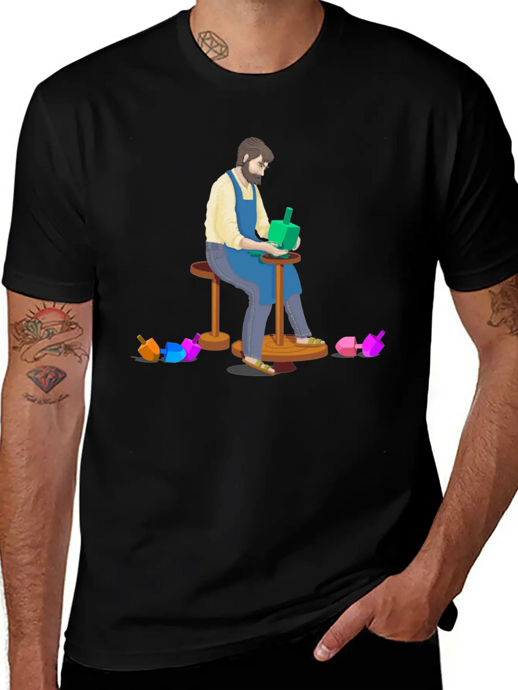 Dreidel Dreidel Dreidel (I Made It Out Of Clay) Stylish Everyday T-Shirt – Unisex Basic Cotton Tee