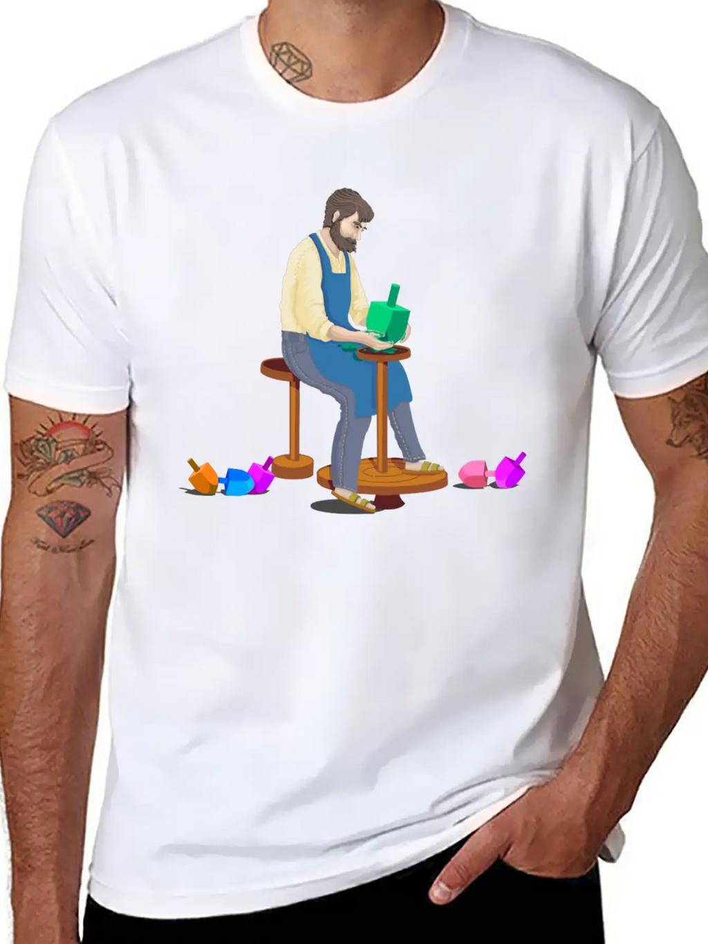 Dreidel Dreidel Dreidel (I Made It Out Of Clay) Stylish Everyday T-Shirt – Unisex Basic Cotton Tee