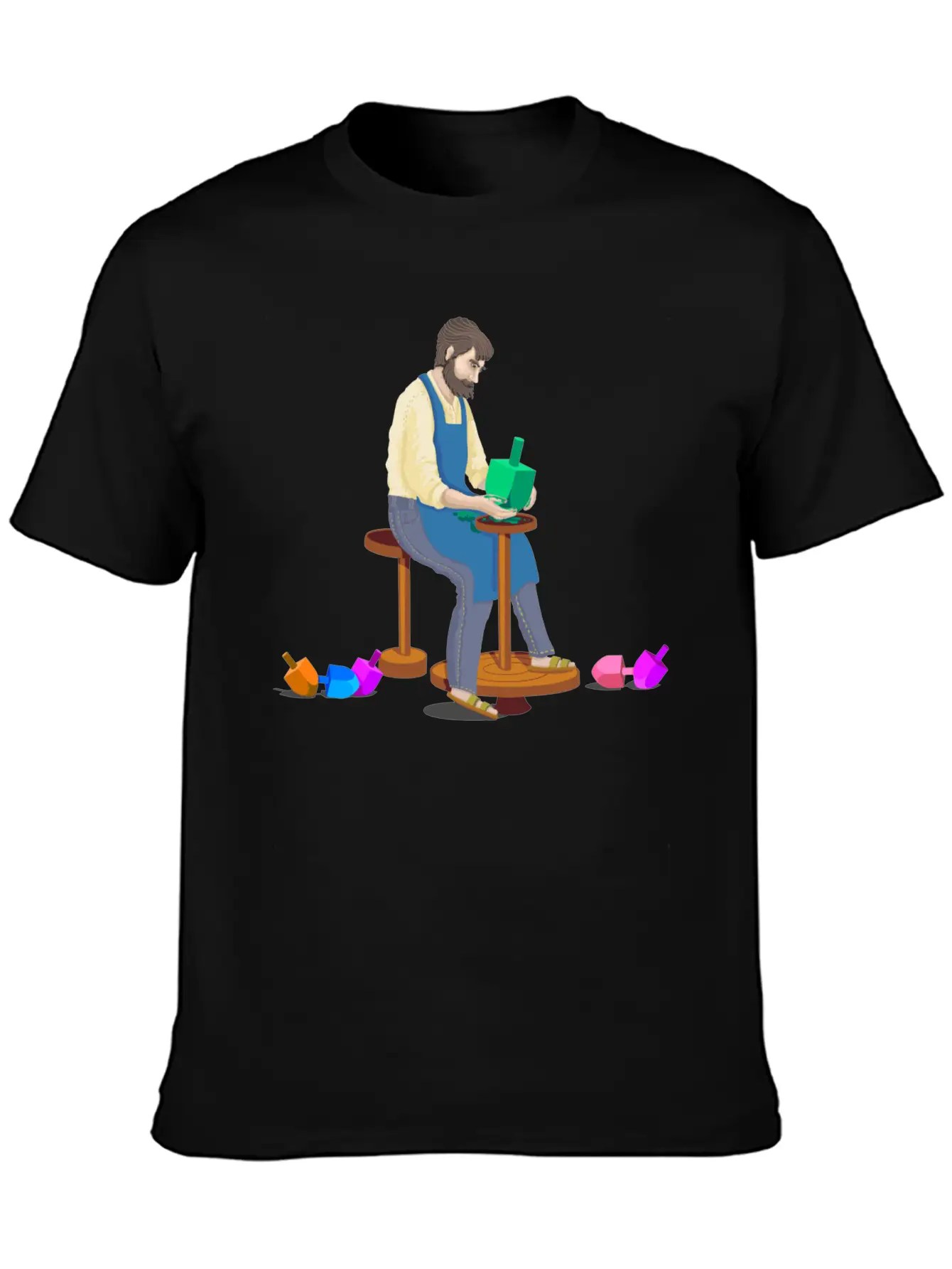 Dreidel Dreidel Dreidel (I Made It Out Of Clay) Stylish Everyday T-Shirt – Unisex Basic Cotton Tee