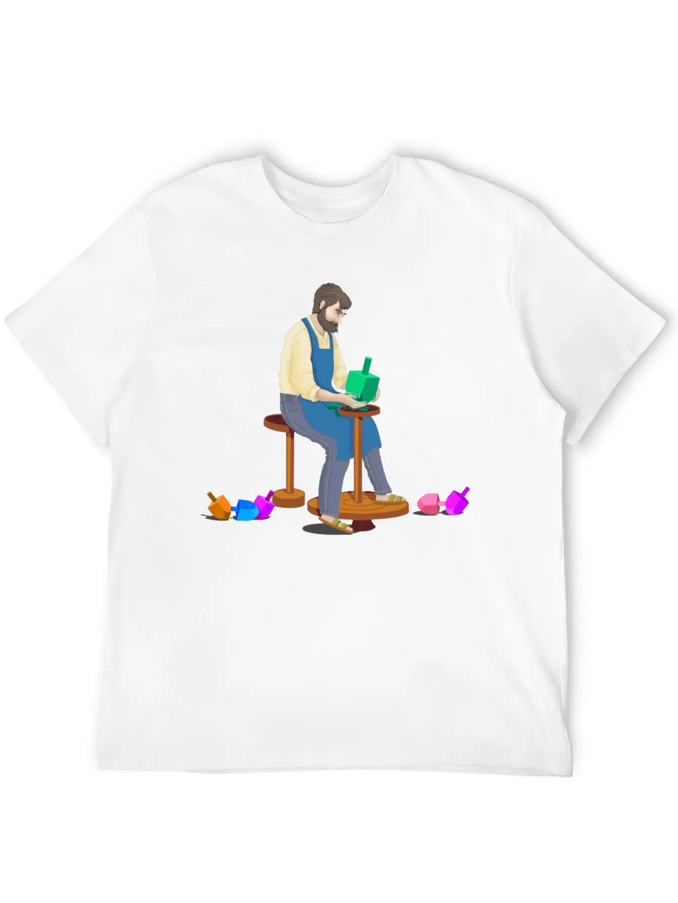 Dreidel Dreidel Dreidel (I Made It Out Of Clay) Stylish Everyday T-Shirt – Unisex Basic Cotton Tee