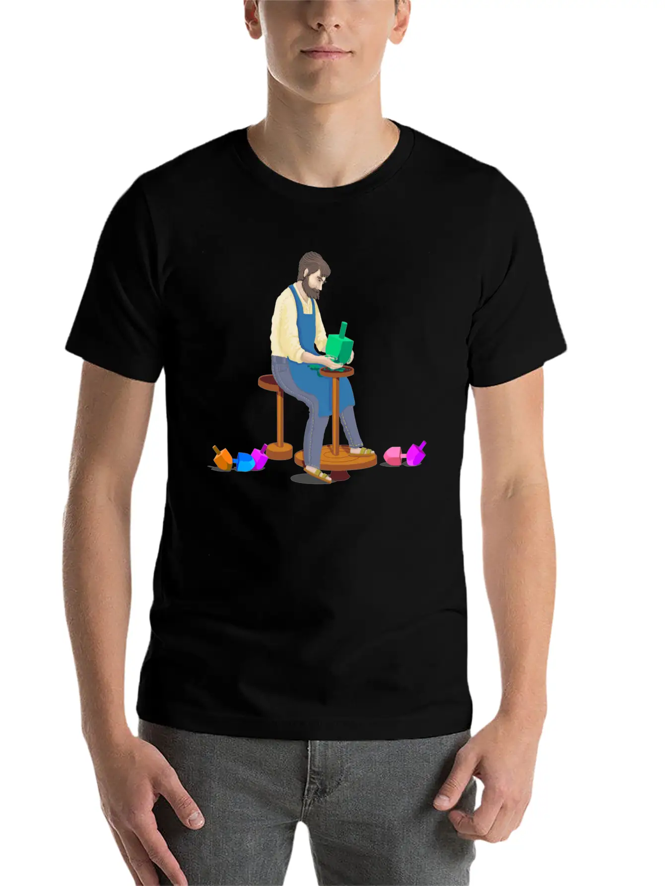 Dreidel Dreidel Dreidel (I Made It Out Of Clay) Stylish Everyday T-Shirt – Unisex Basic Cotton Tee