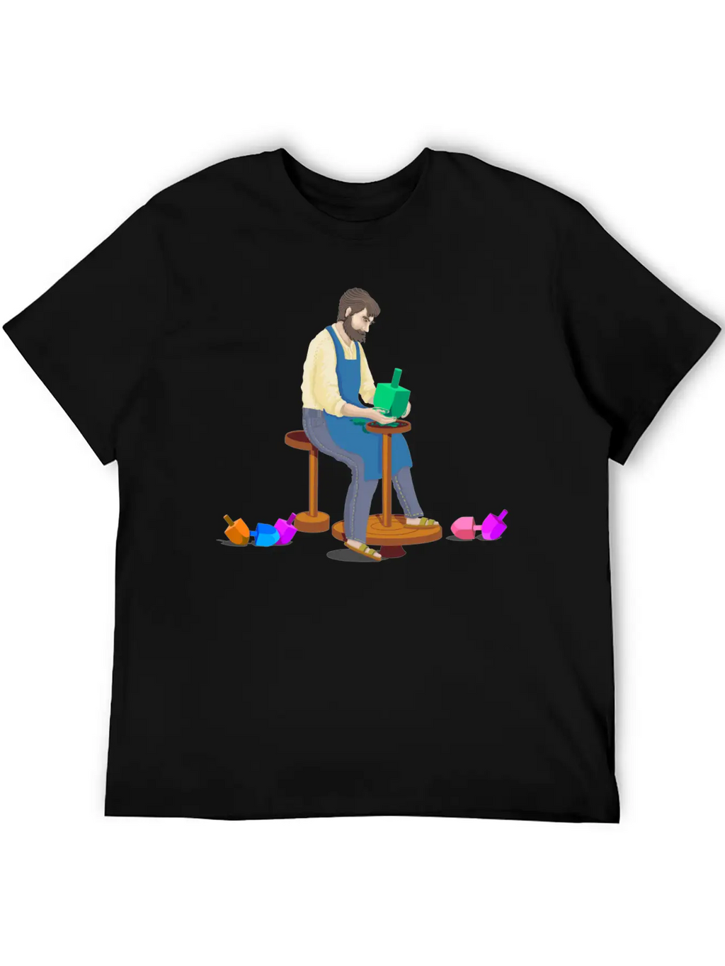 Dreidel Dreidel Dreidel (I Made It Out Of Clay) Stylish Everyday T-Shirt – Unisex Basic Cotton Tee