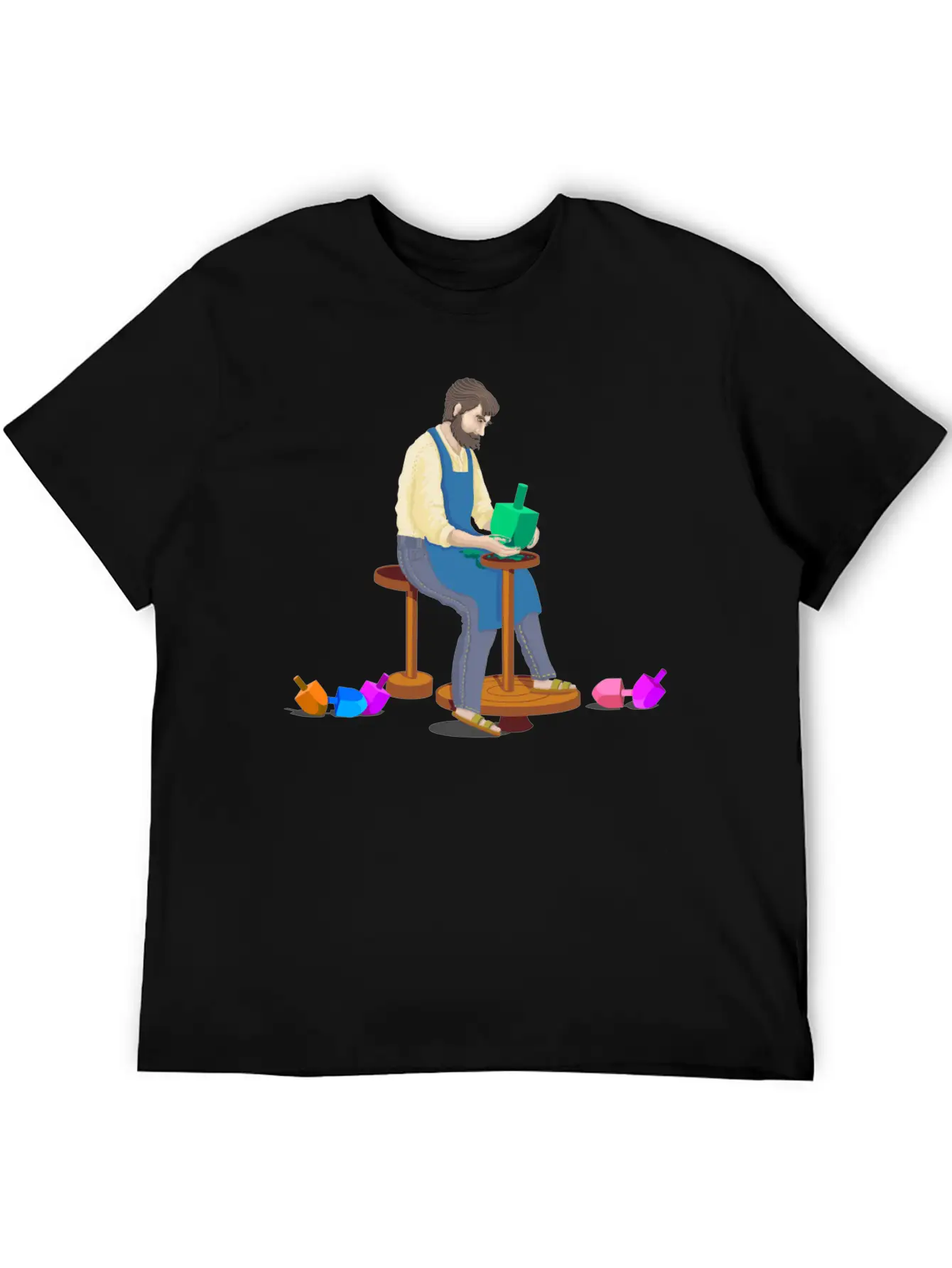 Dreidel Dreidel Dreidel (I Made It Out Of Clay) Stylish Everyday T-Shirt – Unisex Basic Cotton Tee