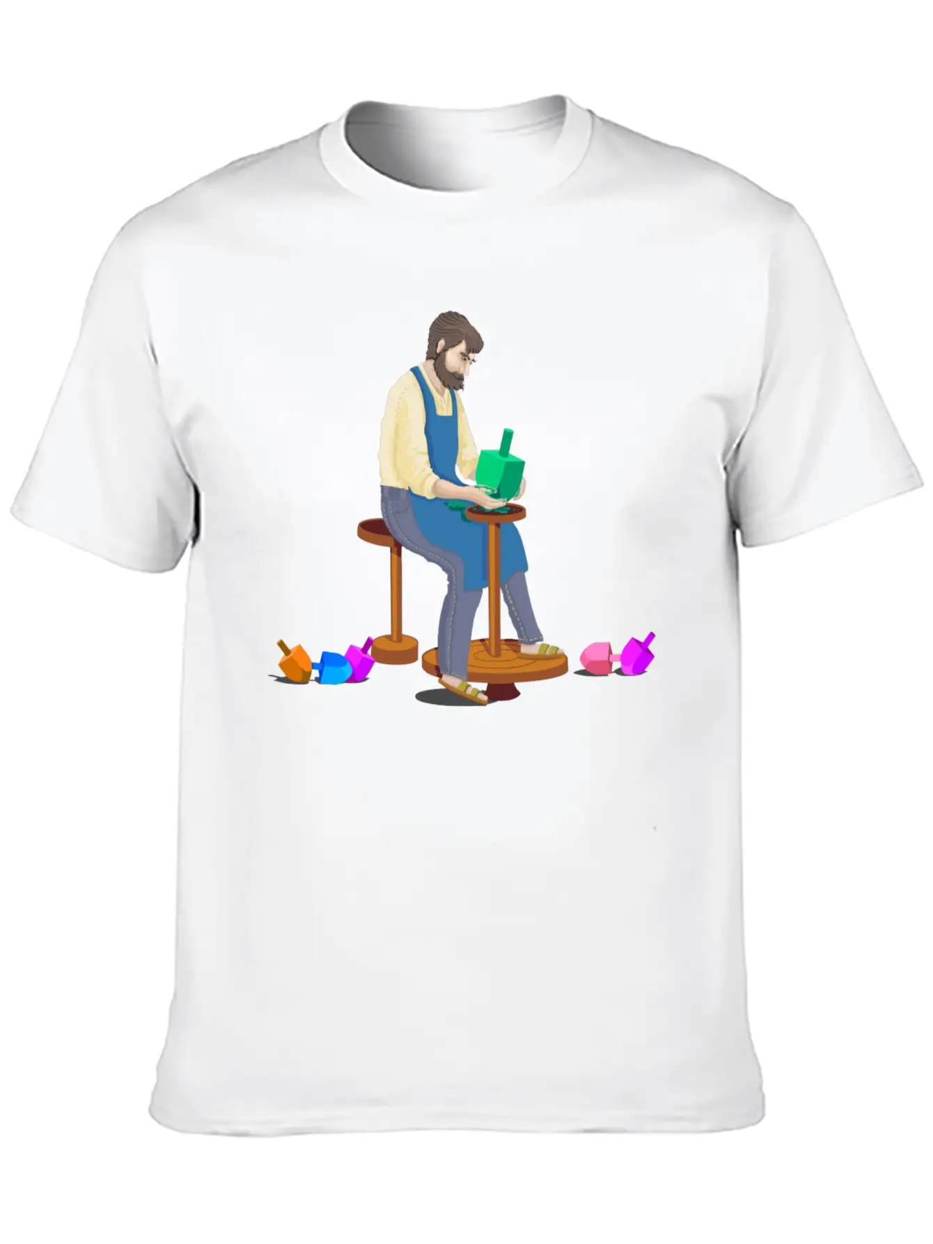 Dreidel Dreidel Dreidel (I Made It Out Of Clay) Stylish Everyday T-Shirt – Unisex Basic Cotton Tee