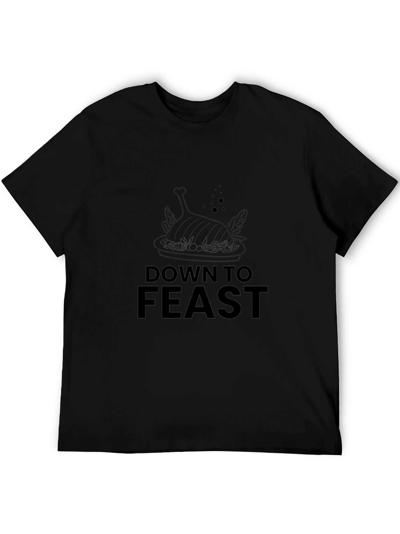 Down to Feast Graphic Tee - Black Casual Comfort
