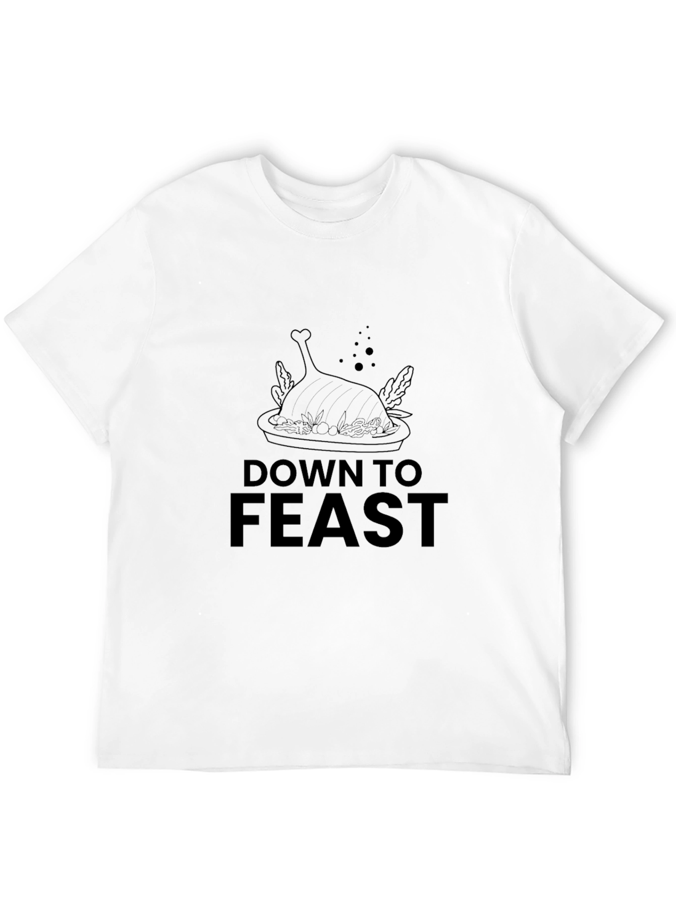 Down to Feast Graphic Tee - Black Casual Comfort