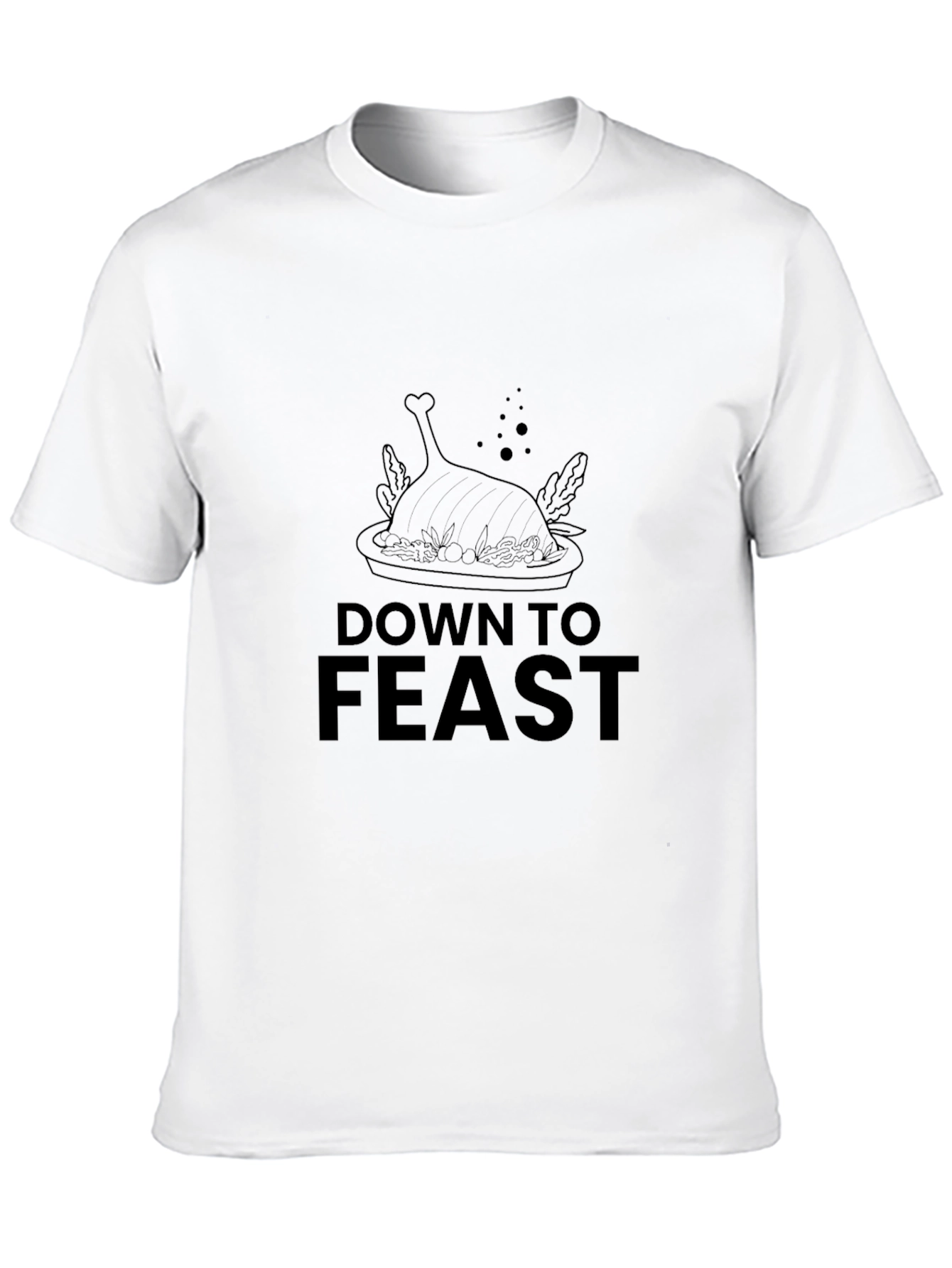 Down to Feast Graphic Tee - Black Casual Comfort