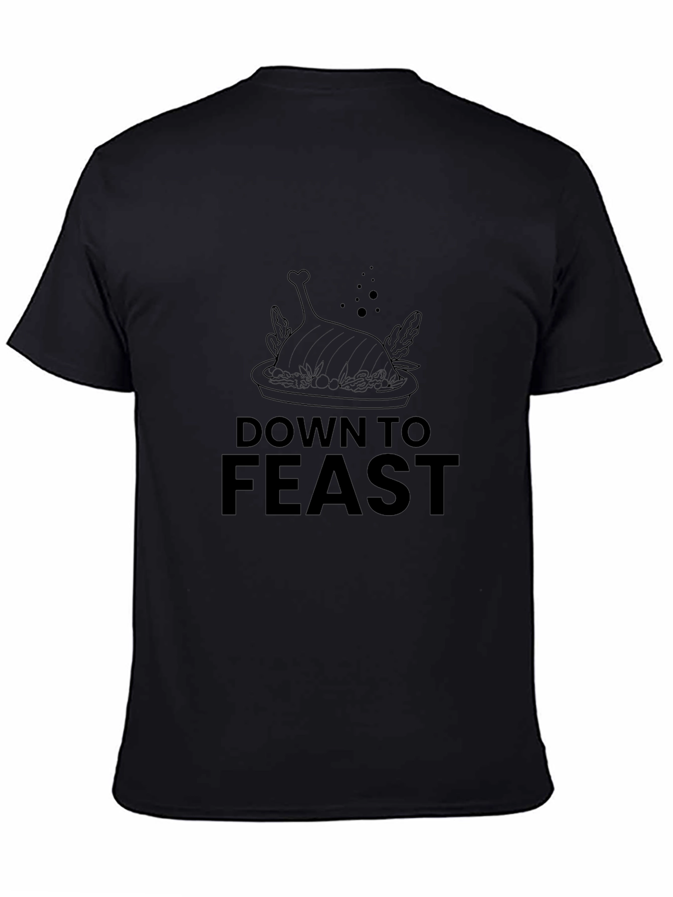 Down to Feast Graphic Tee - Black Casual Comfort