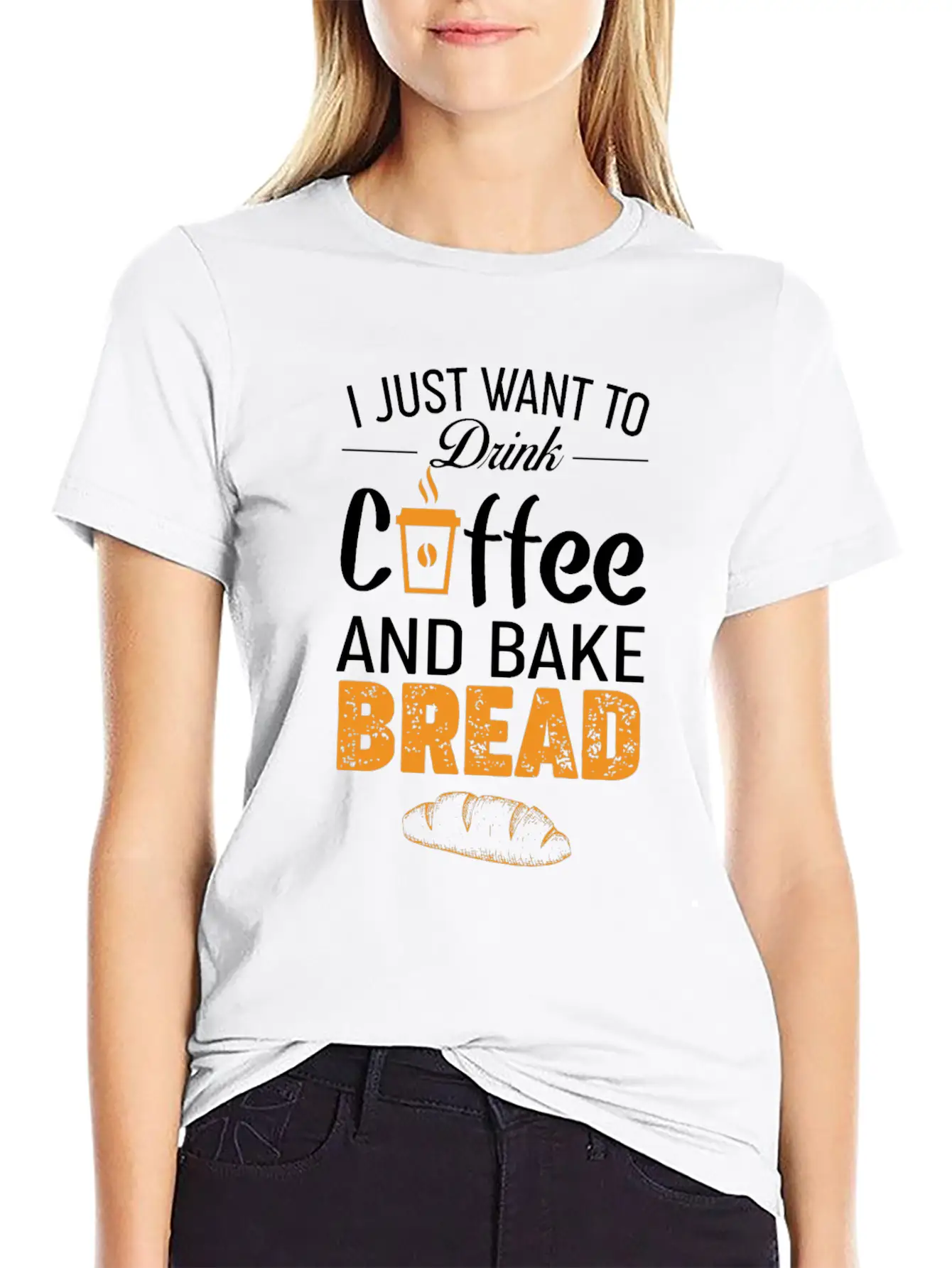 Drink Coffee And Bake Bread Baking - Funny Baker Essential Cotton Tee For Daily Outfits – Unisex Style