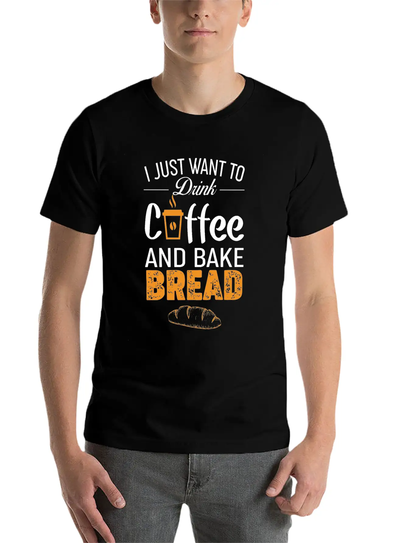Drink Coffee And Bake Bread Baking - Funny Baker Essential Cotton Tee For Daily Outfits – Unisex Style
