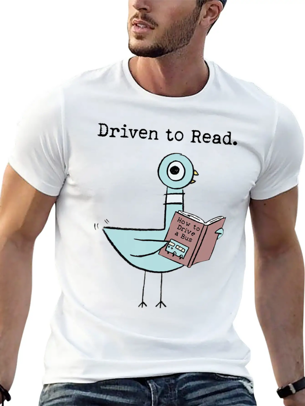 Driven To Read Pigeon Library Reading Books Reade Relaxed Everyday Tee – Lightweight And Durable Cotton