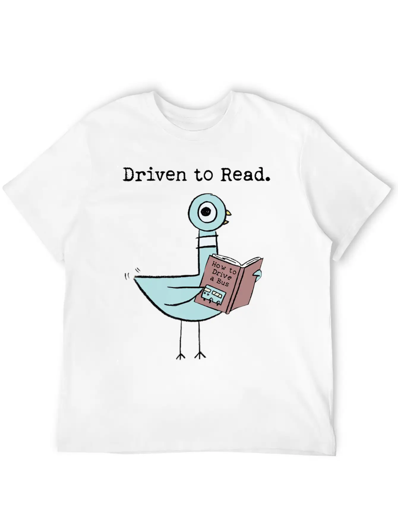 Driven To Read Pigeon Library Reading Books Reade Relaxed Everyday Tee – Lightweight And Durable Cotton