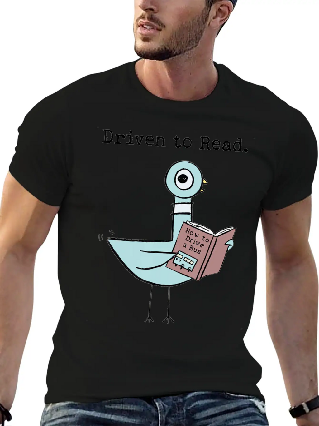 Driven To Read Pigeon Library Reading Books Reade Relaxed Everyday Tee – Lightweight And Durable Cotton