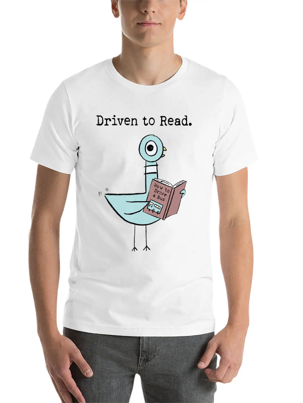 Driven To Read Pigeon Library Reading Books Reade Relaxed Everyday Tee – Lightweight And Durable Cotton