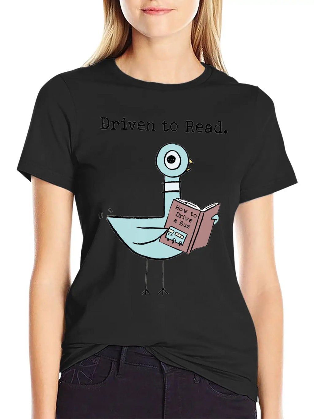 Driven To Read Pigeon Library Reading Books Reade Relaxed Everyday Tee – Lightweight And Durable Cotton