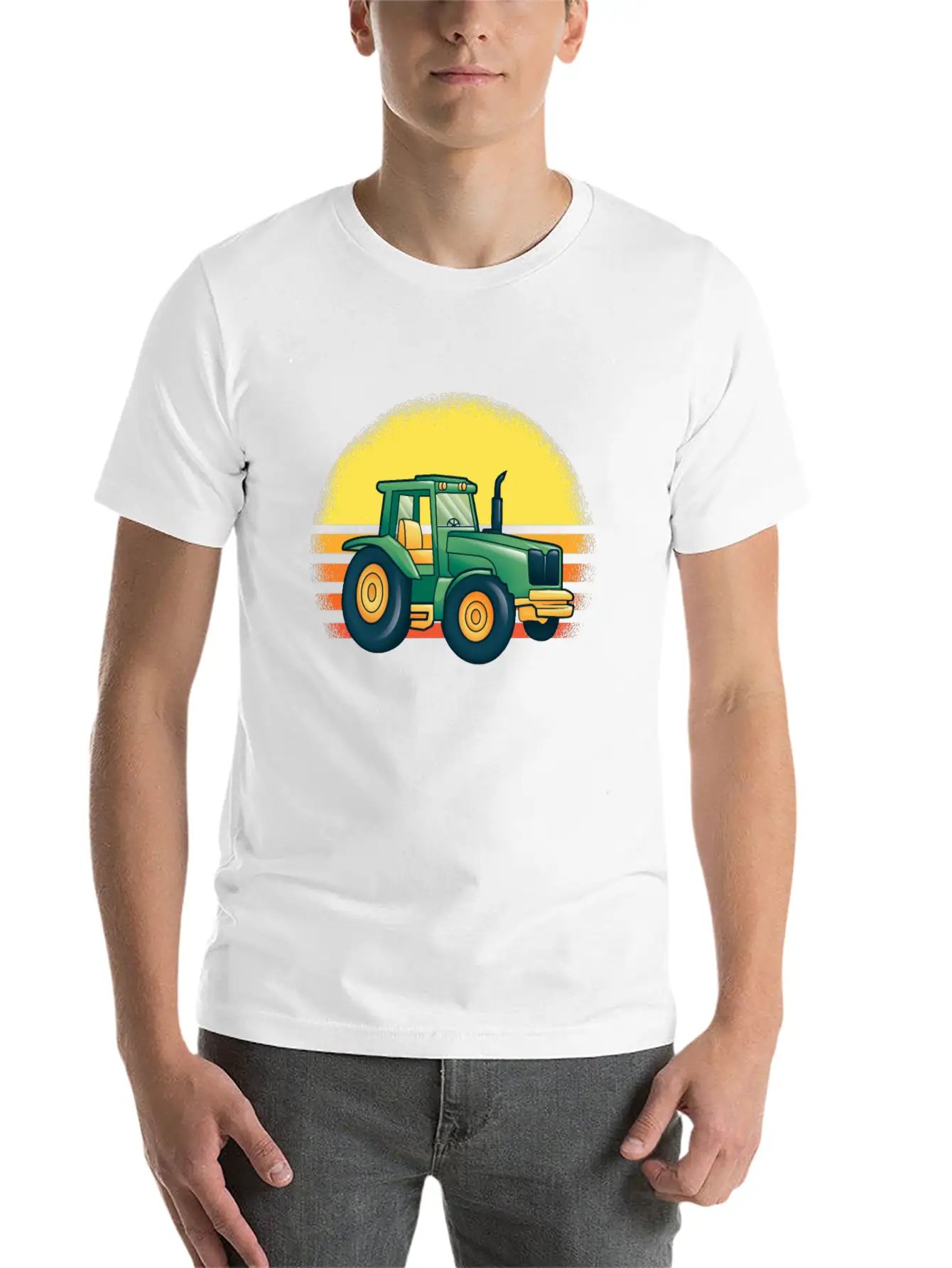 Driving A Tractor Essential Cotton Tee For Daily Outfits – Unisex Style