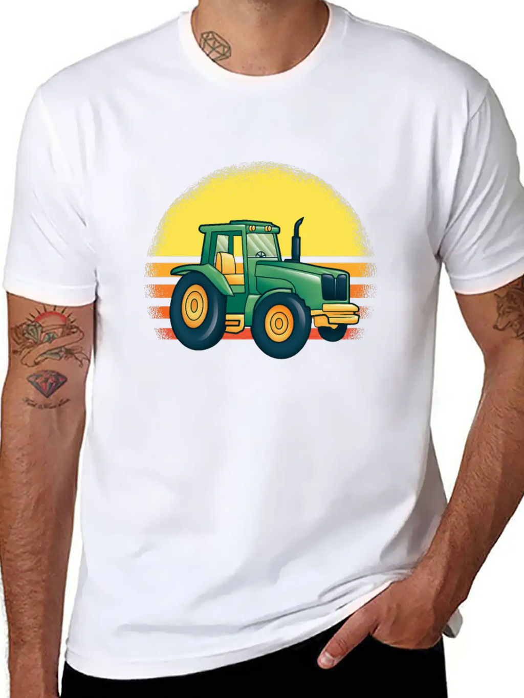 Driving A Tractor Essential Cotton Tee For Daily Outfits – Unisex Style