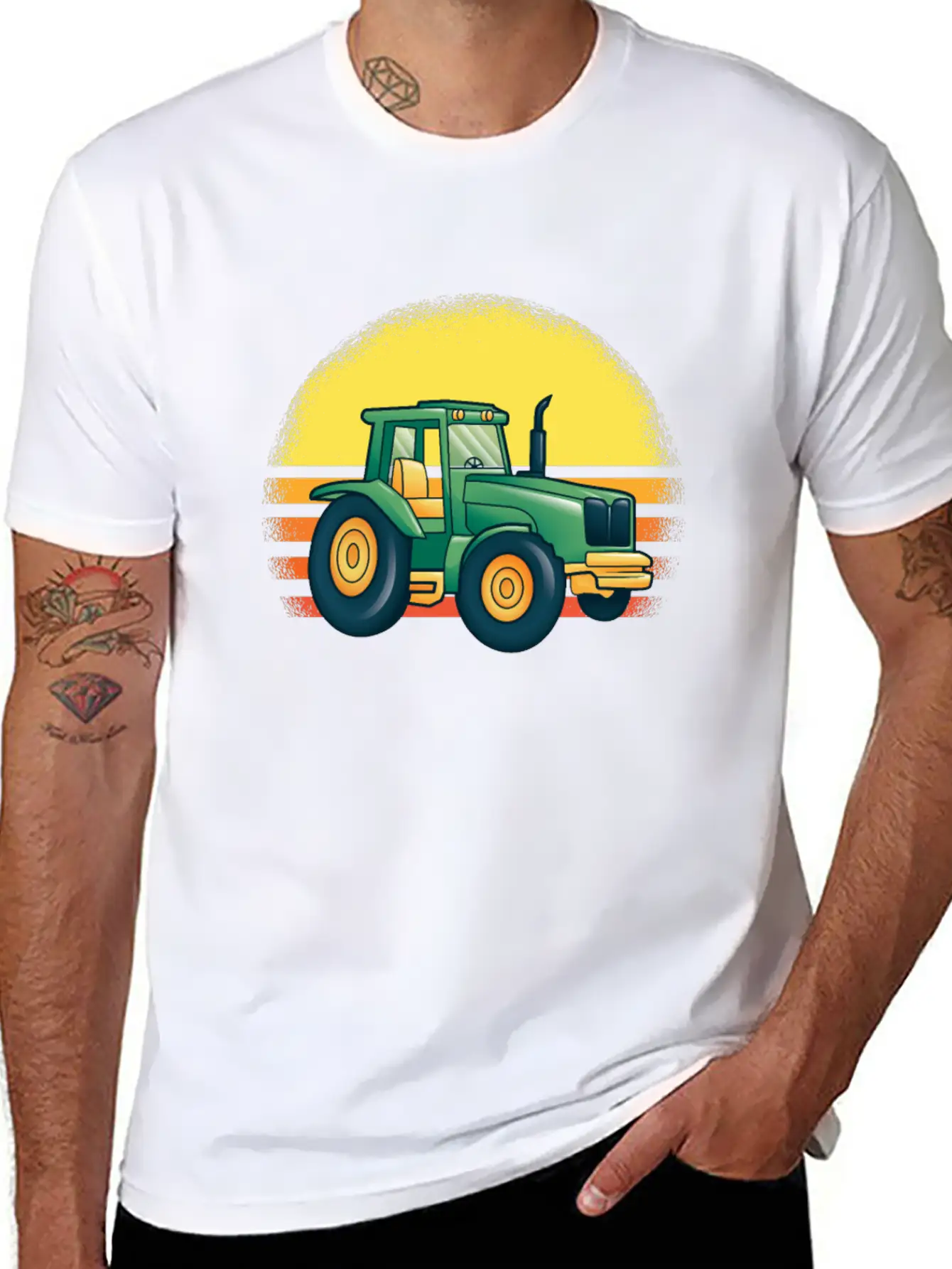 Driving A Tractor Essential Cotton Tee For Daily Outfits – Unisex Style