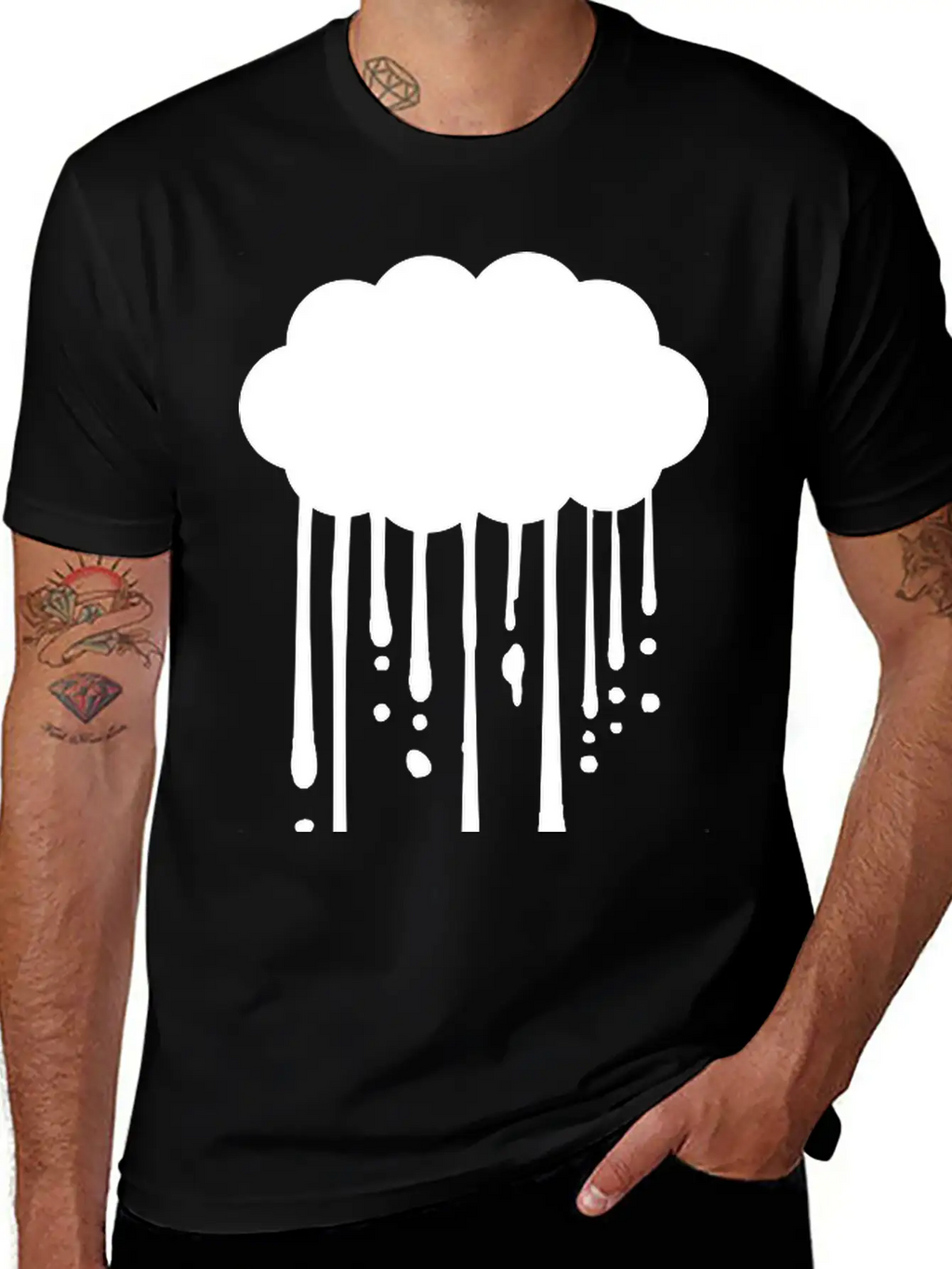 Drops Graffiti Rain Breathable Graphic T-Shirt – Perfect For Casual Days