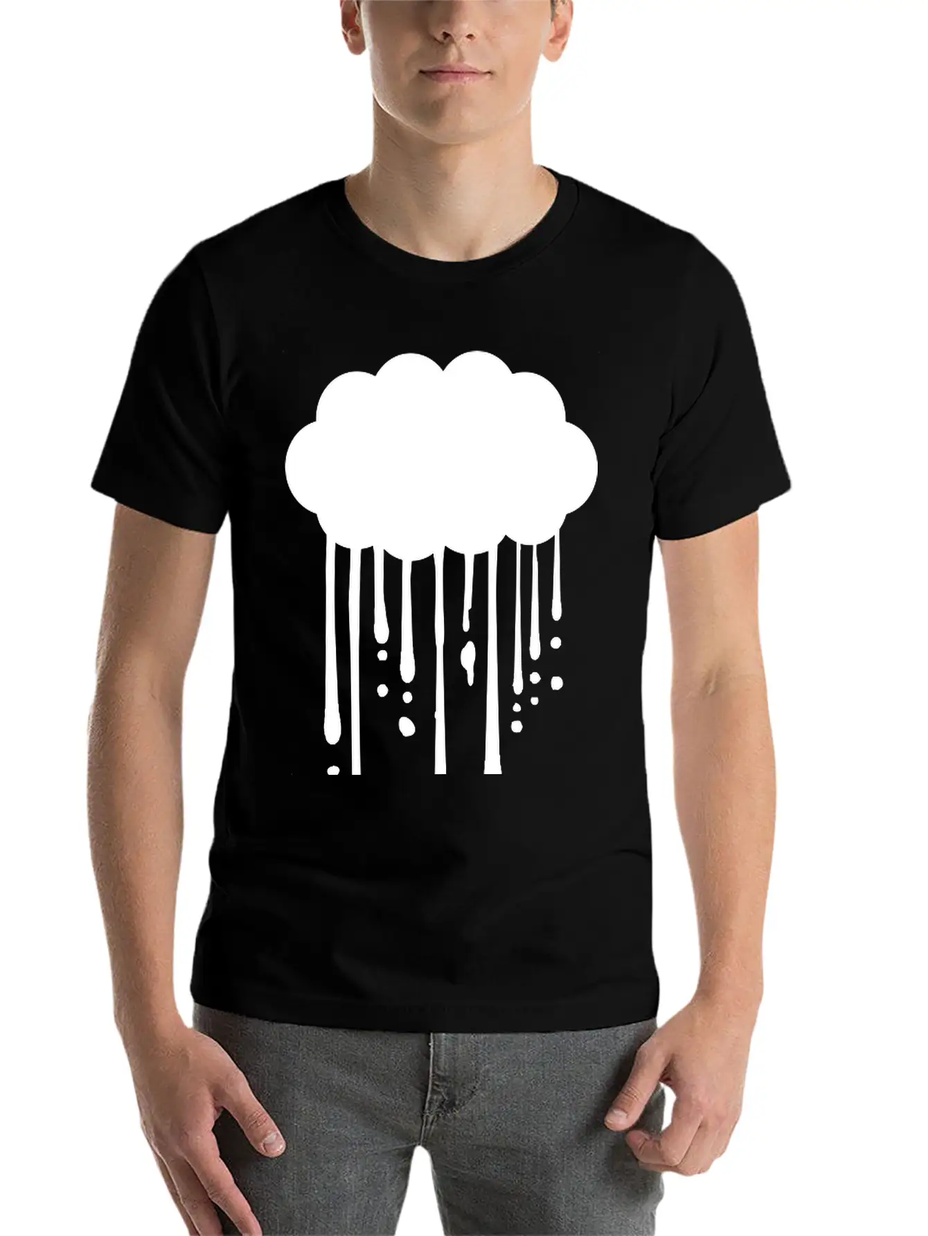 Drops Graffiti Rain Breathable Graphic T-Shirt – Perfect For Casual Days