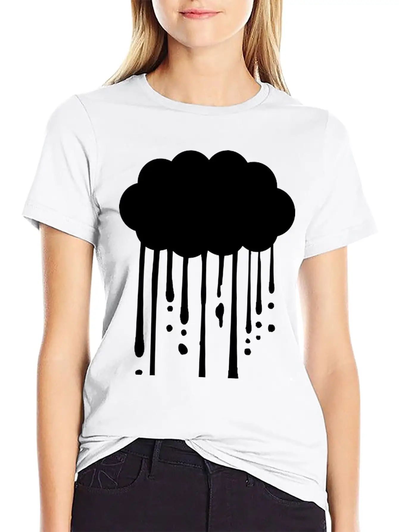Drops Graffiti Rain Breathable Graphic T-Shirt – Perfect For Casual Days