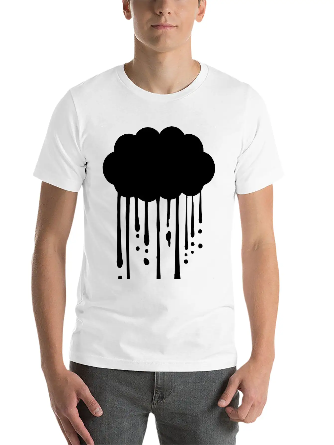 Drops Graffiti Rain Breathable Graphic T-Shirt – Perfect For Casual Days