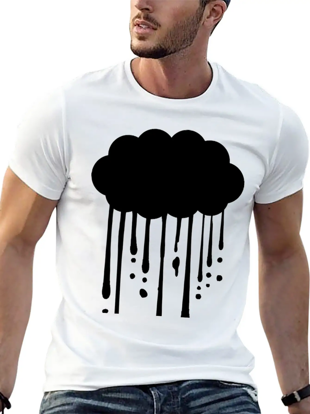 Drops Graffiti Rain Breathable Graphic T-Shirt – Perfect For Casual Days