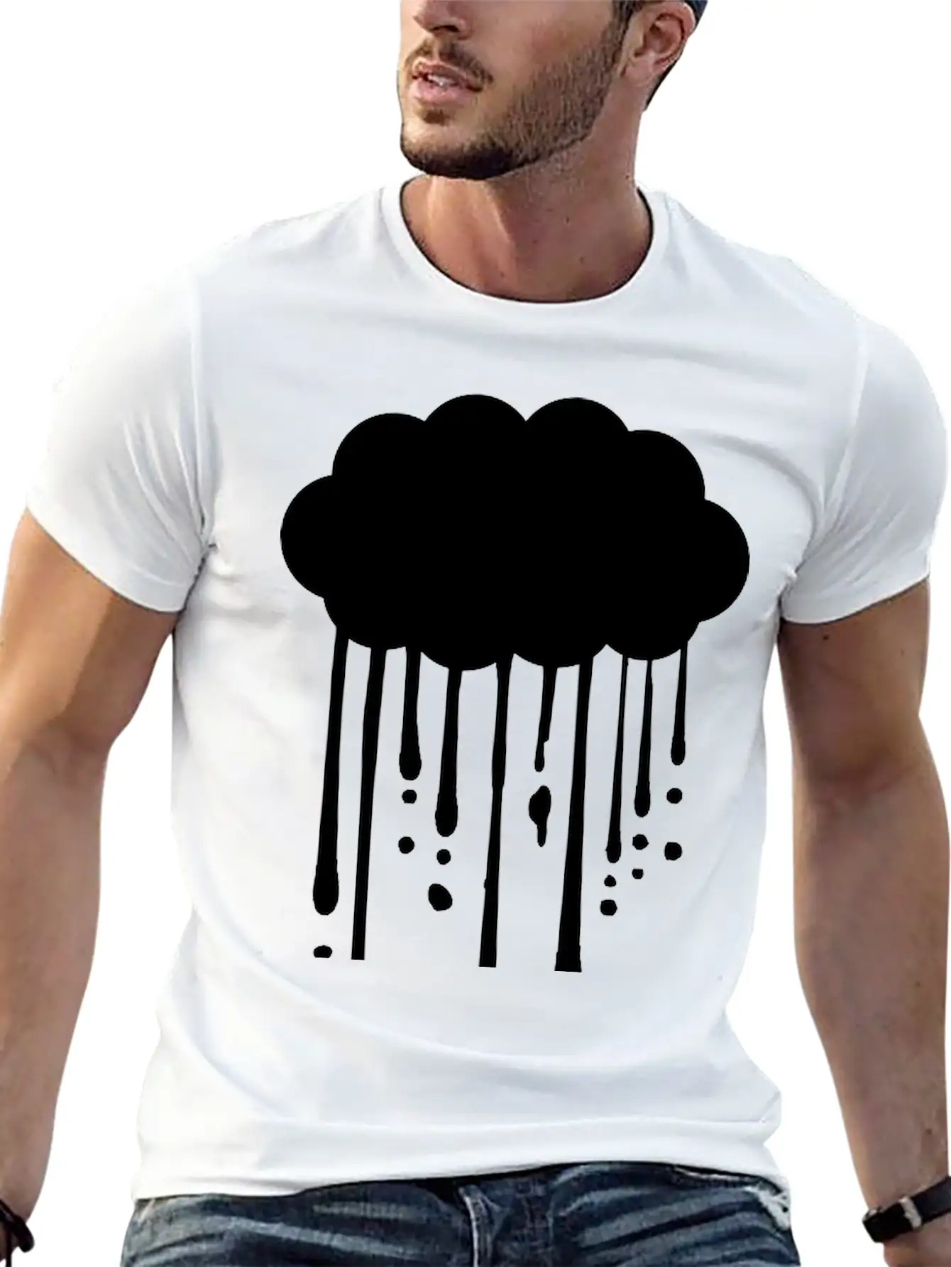 Drops Graffiti Rain Breathable Graphic T-Shirt – Perfect For Casual Days