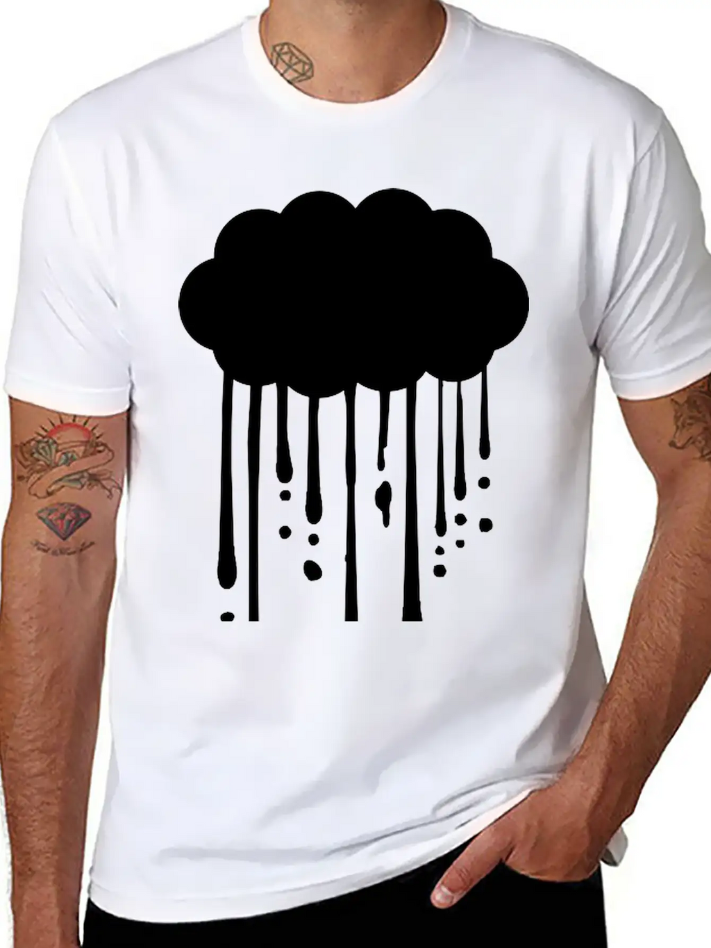 Drops Graffiti Rain Breathable Graphic T-Shirt – Perfect For Casual Days