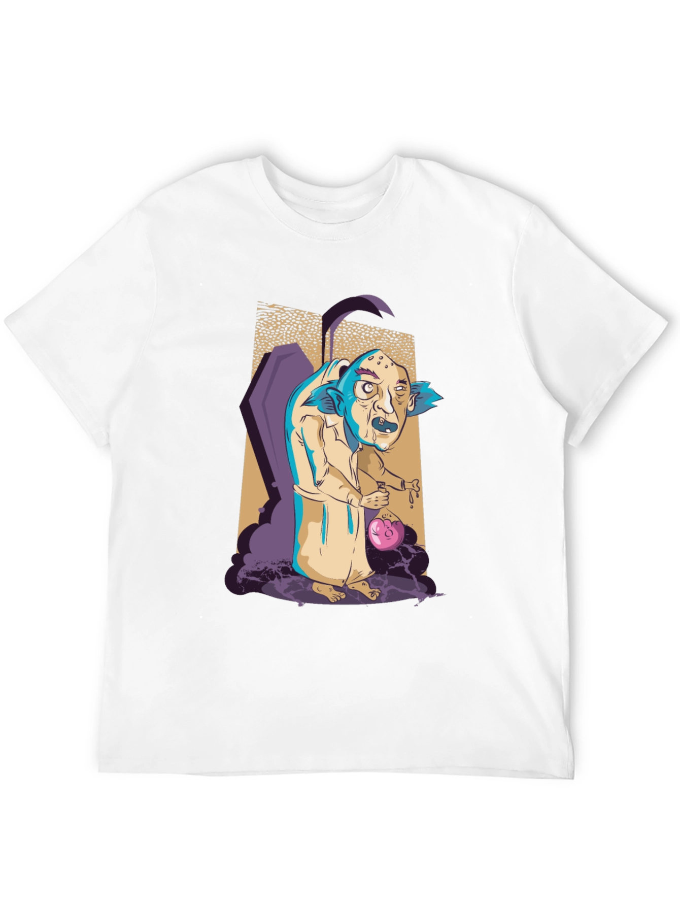 Monster Cartoon Graphic Print Black Tee