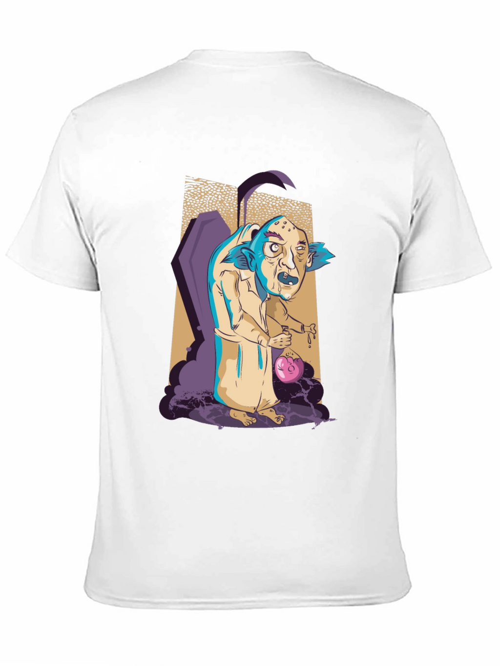 Monster Cartoon Graphic Print Black Tee