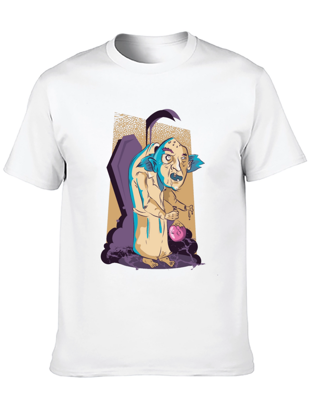 Monster Cartoon Graphic Print Black Tee