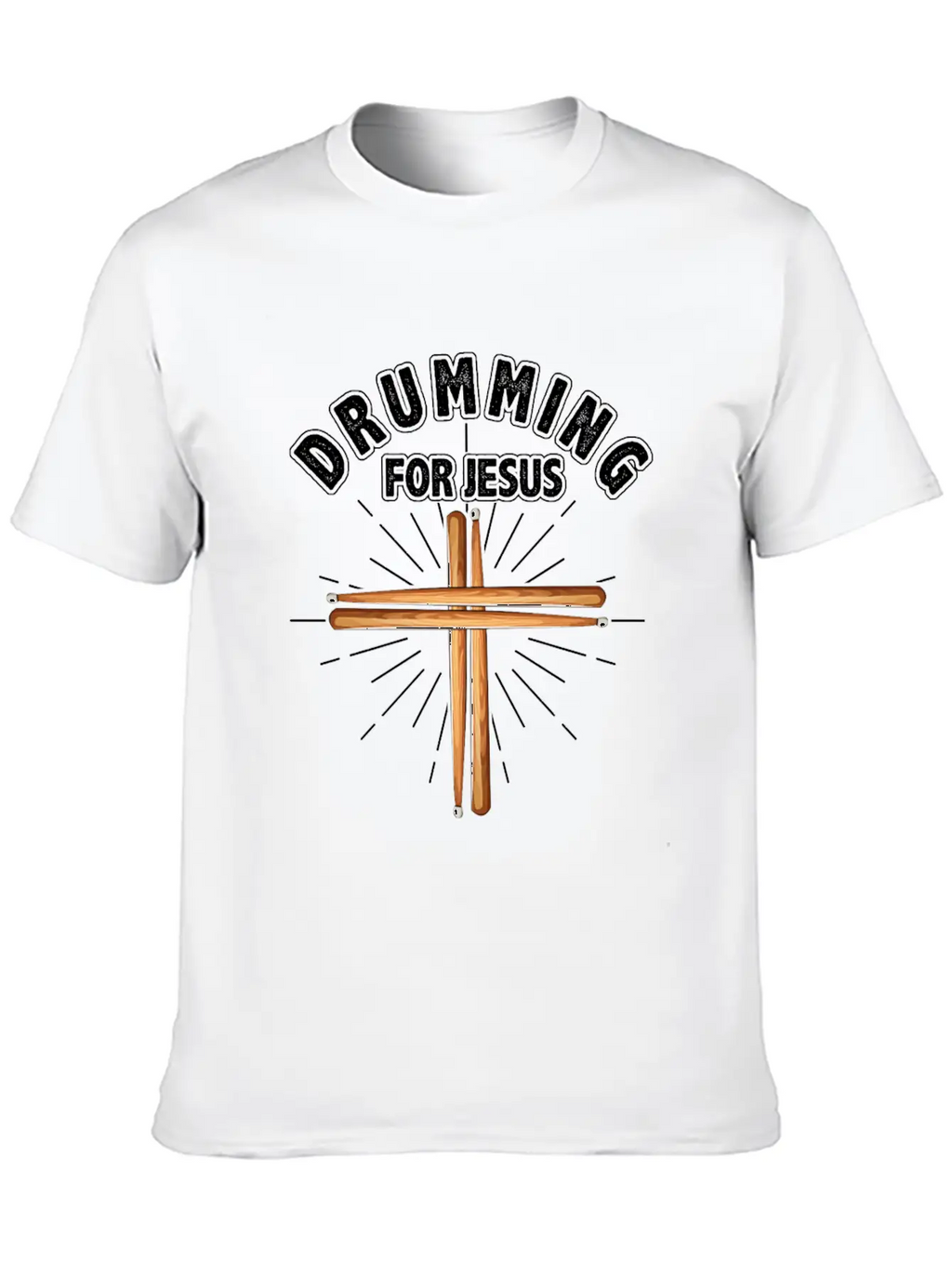 Drummer Drumming Drums Percussion Jesus Christian Stylish Everyday T-Shirt – Unisex Basic Cotton Tee