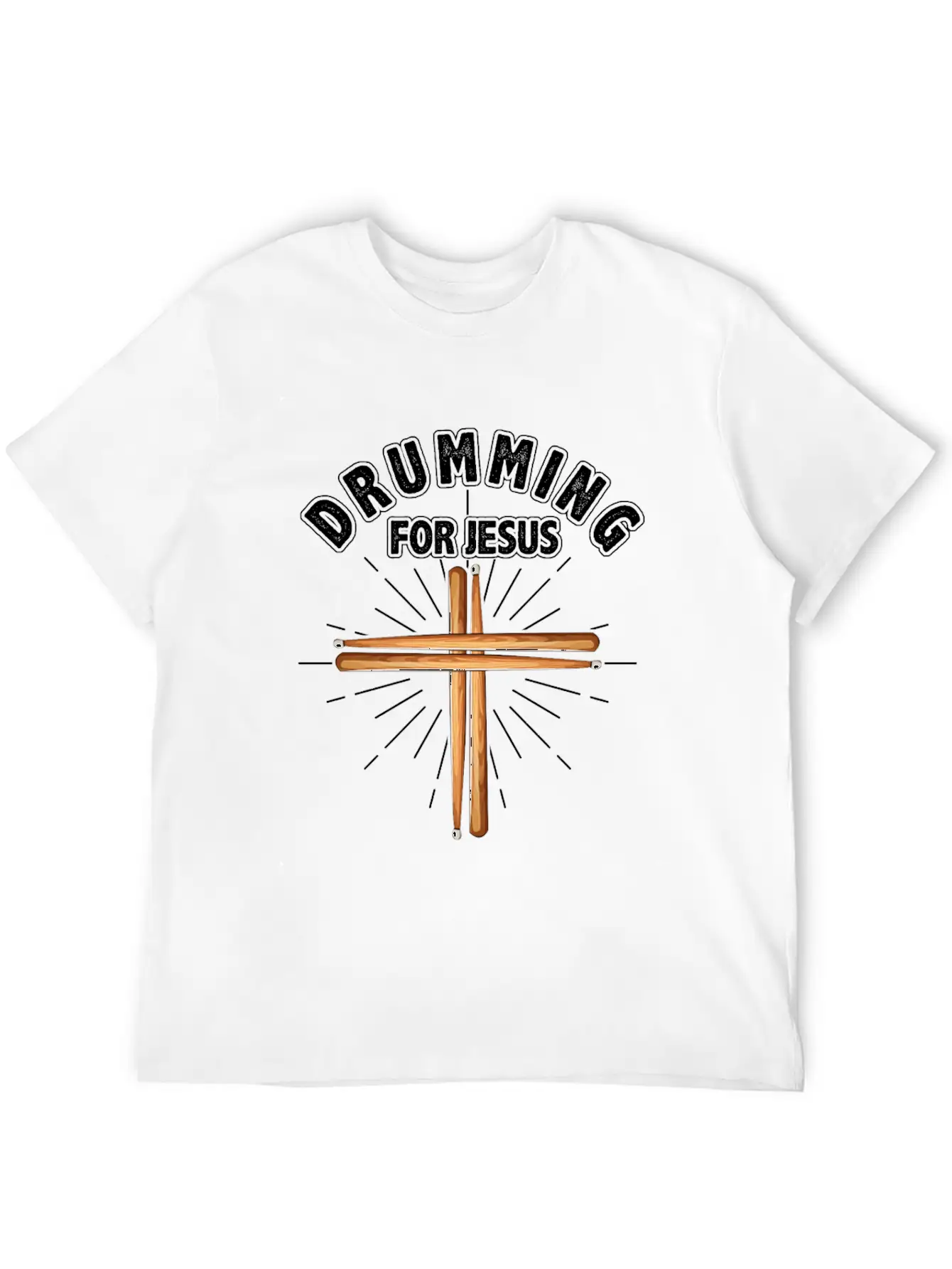 Drummer Drumming Drums Percussion Jesus Christian Stylish Everyday T-Shirt – Unisex Basic Cotton Tee