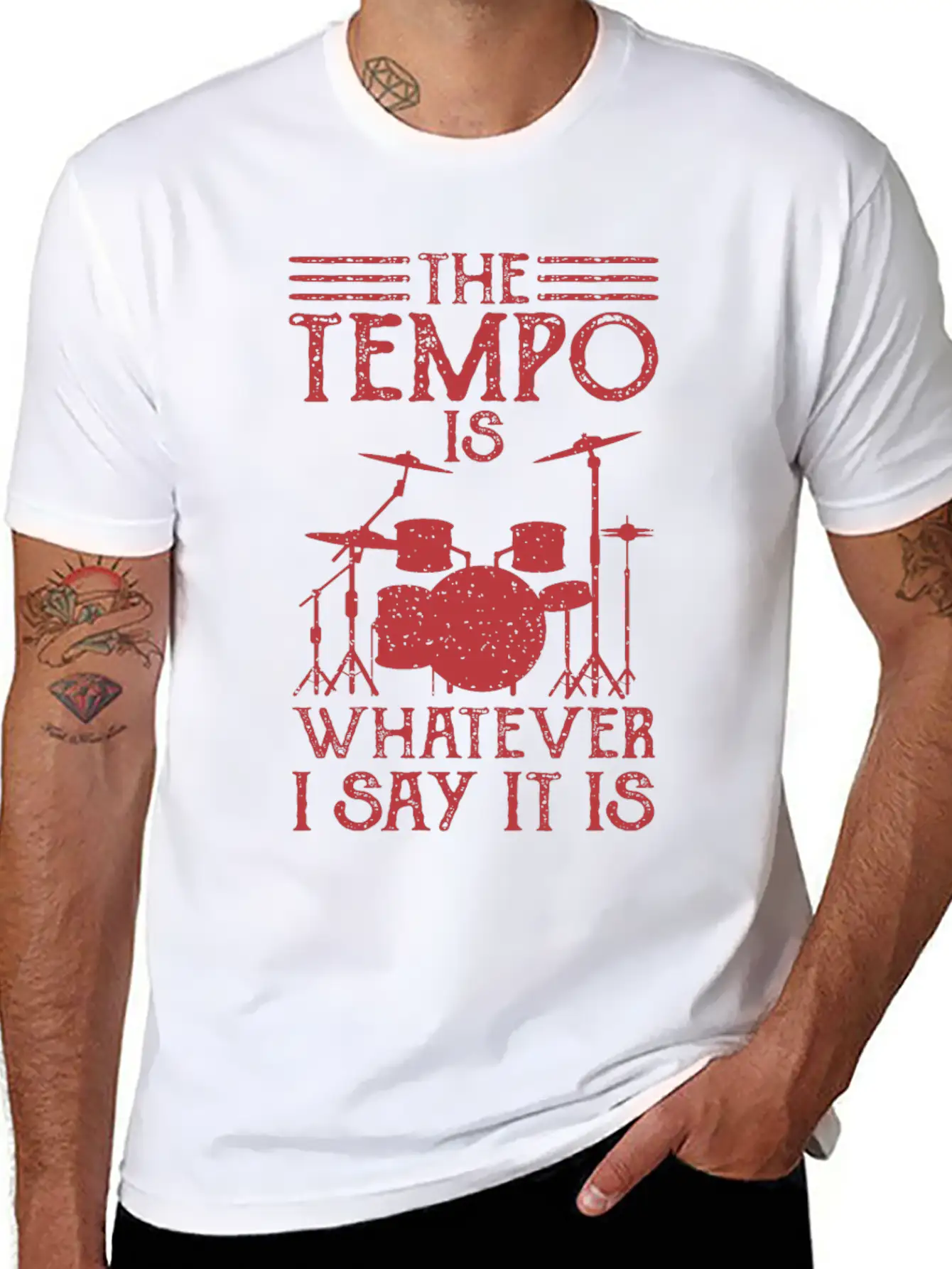 DRUMMER Gift Musician For Drummer Girl THE TEMPO Classic Cotton Tee – Unisex Comfort For Any Season