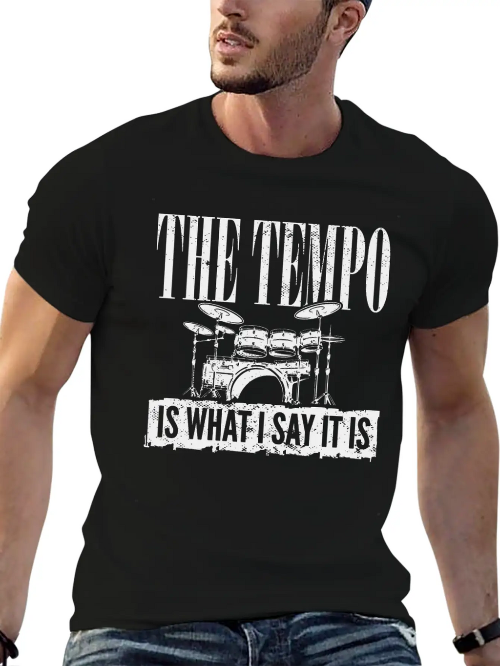 Drummer Player Drum Set I The Tempo Is Whatever I Basic Graphic T-Shirt – Daily Comfort In Soft Cotton