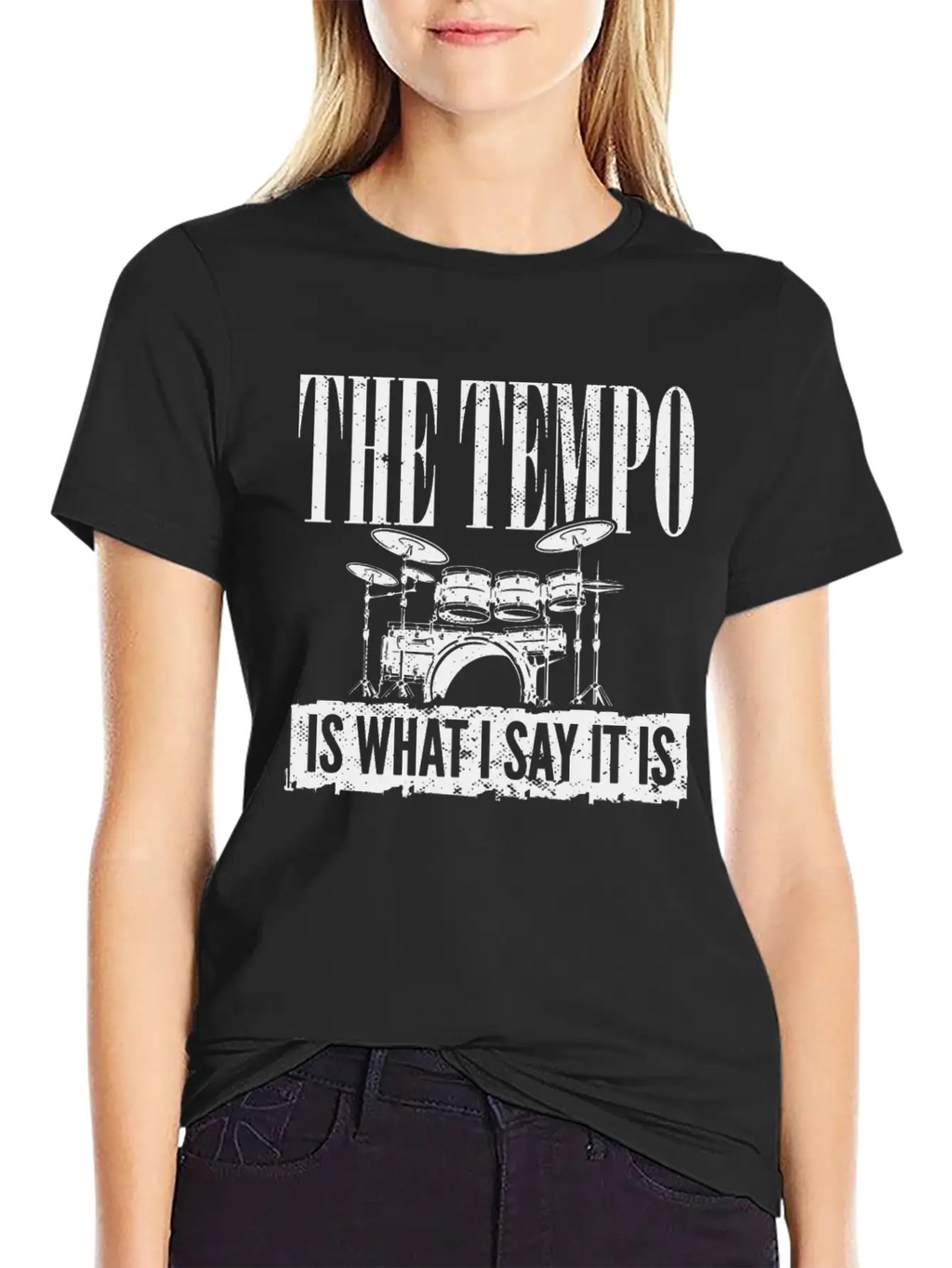 Drummer Player Drum Set I The Tempo Is Whatever I Basic Graphic T-Shirt – Daily Comfort In Soft Cotton