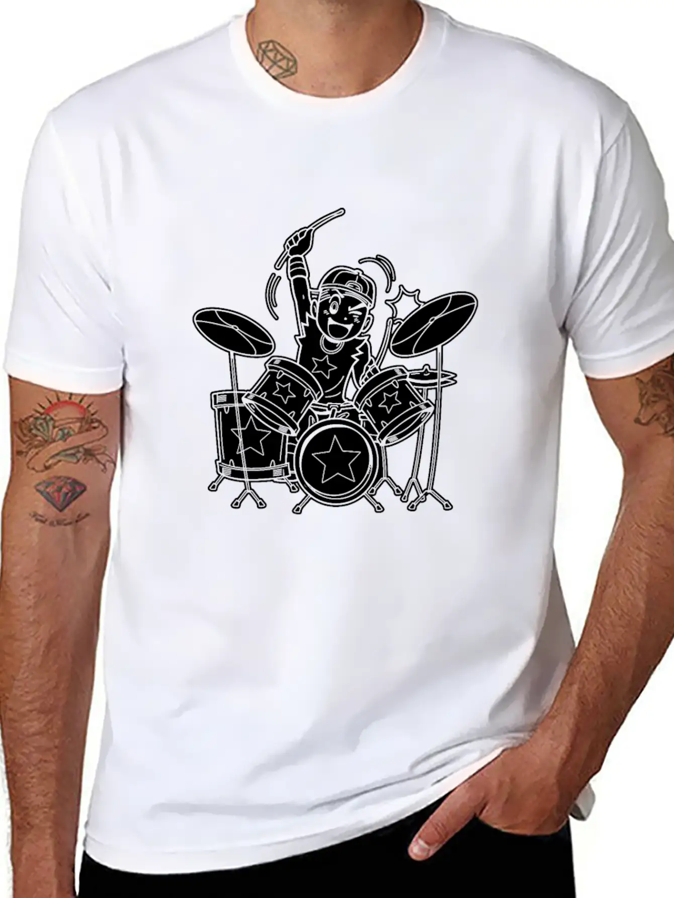 Drumming Drummer Timeless Short Sleeve Tee – Comfy And Minimalist Design