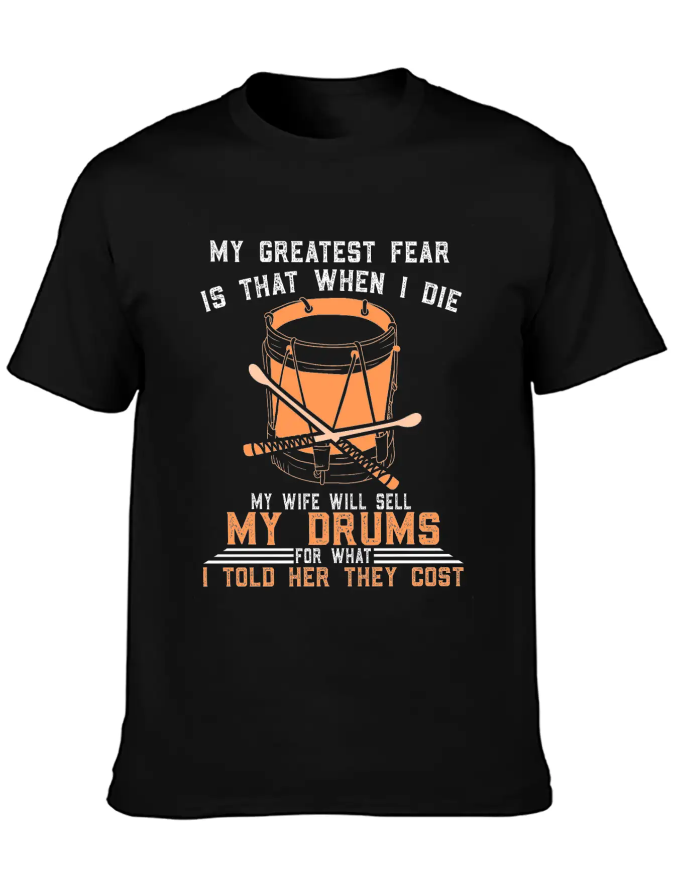 Drums Drummer Drum Saying Drumsticks Relaxed Everyday Tee – Lightweight And Durable Cotton