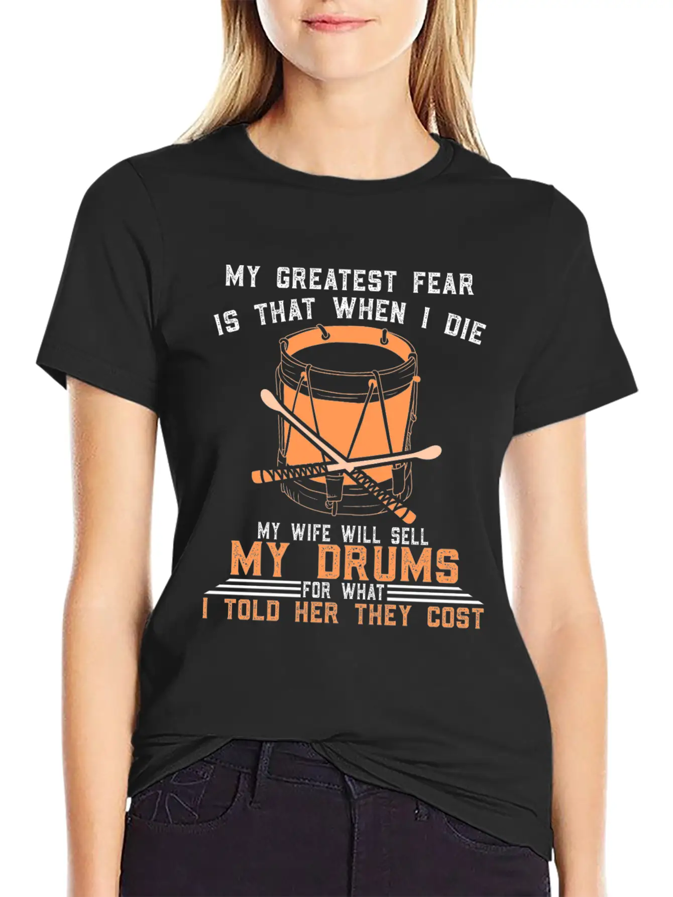 Drums Drummer Drum Saying Drumsticks Relaxed Everyday Tee – Lightweight And Durable Cotton