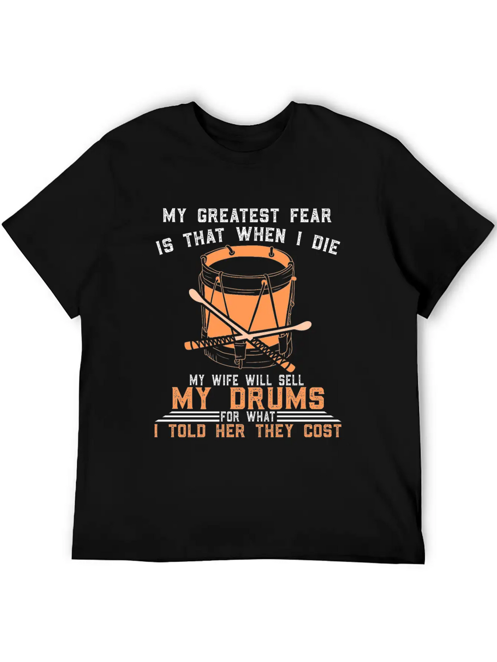 Drums Drummer Drum Saying Drumsticks Relaxed Everyday Tee – Lightweight And Durable Cotton